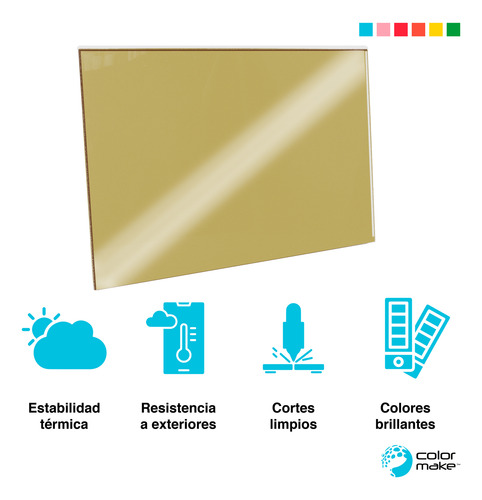 Lamina De Acrílico Espejo Dorado 60x80 3mm Color Make Cm0136