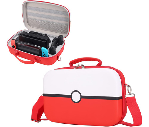 Funda De Viaje Roja Y Blanca Para Nintendo Switch Y Sw...