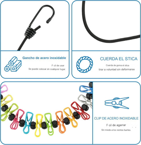 Tendedero De Viaje De Elástico De Portátil Resistente
