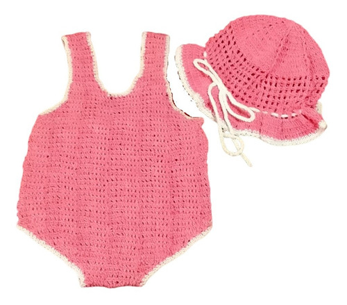 Malla Tejida Al Crochet Para Beba + Capelina
