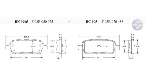 Imagem 8 de 8 de Pastilha Freio Nissan Sentra 2014/2018 Cerâmica Bosch Dianteira + Traseira