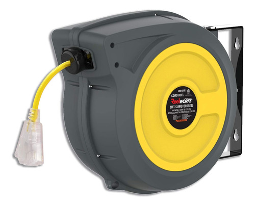 Reelworks Extension Cable Reel Retractable 12awg X 50 'foot