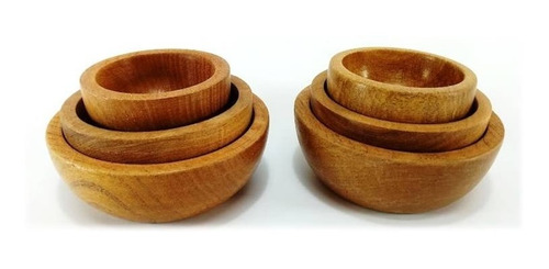 Cazuelas Cuenco De Madera Dip O Velas Pack X 3 Medidas 6u