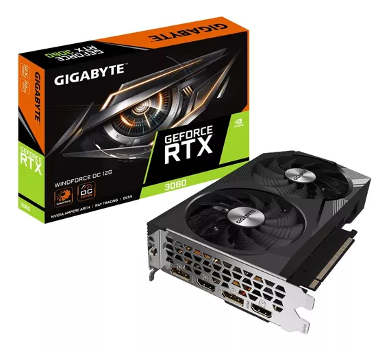 Placa Gigabyte Rtx 3060 Windforce Oc 12gb Gddr6 Nvidia