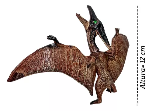 Avião Brinquedo + Dinossauro Pterodáctilo Vinil E Rede Caça