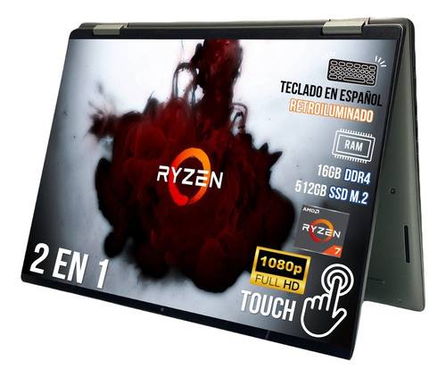 Laptop 2 En 1 Dell Inspiron 7425 Ryzen7 16gb 512gb Ssd 14  (Reacondicionado)