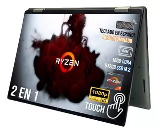 Laptop 2 En 1 Dell Inspiron 7425 Ryzen7 16gb 512gb Ssd 14