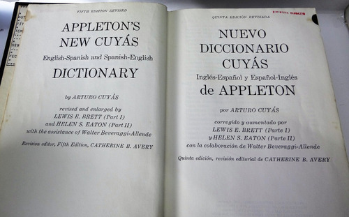 Appleton's New Cuyás Dictionary- 5° Edición- Impecable (Usado)