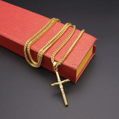 Corrente Em Aço Inoxidável Elo Cadeia Duplo Religioso