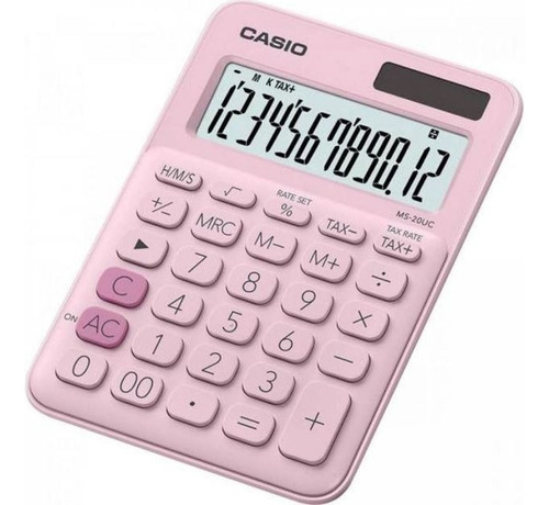 Calculadora Compacta De Mesa 12 Dígitos Ms20uc Casio Cor Rosa