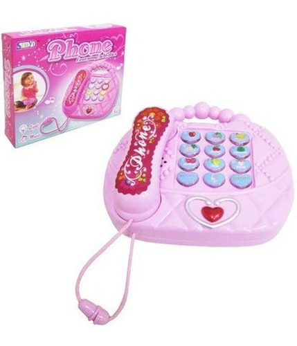 Telefone Musical Infantil Brinquedo C/ Luz Colorida Som