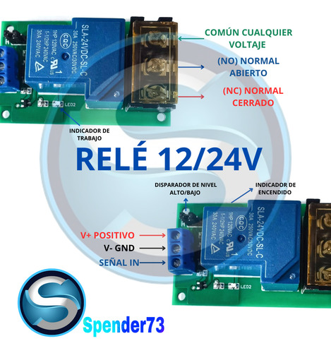 Relé De Alta Potencia Con Modulo 12 O 24v 30a Con Disparador