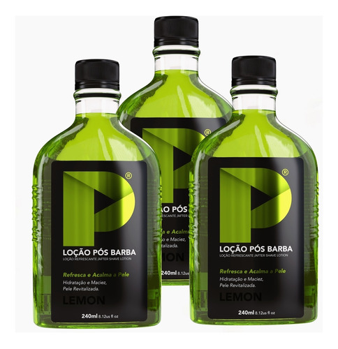 Loção Pós Barba Play Barber 240ml Lemon Aloe Vera 3 Unidades