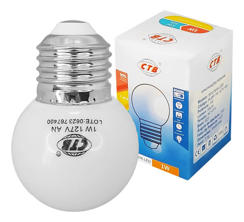 Lâmpada Led Bolinha 1w 127v Branco Frio Ou Quente 10 Peças