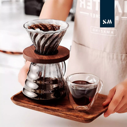 Cafetera Vidrio 600ml Filtro Papel Descrt Tipo Chemex