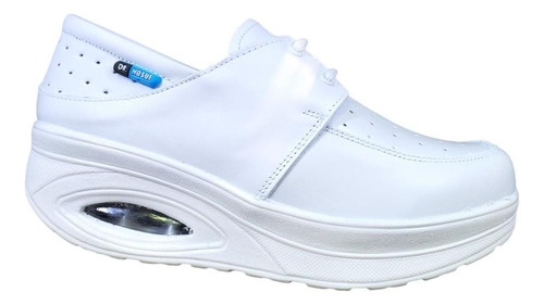 Zapatos Blanco Piel Antifatiga 1985 Enfermera,dentista,chef