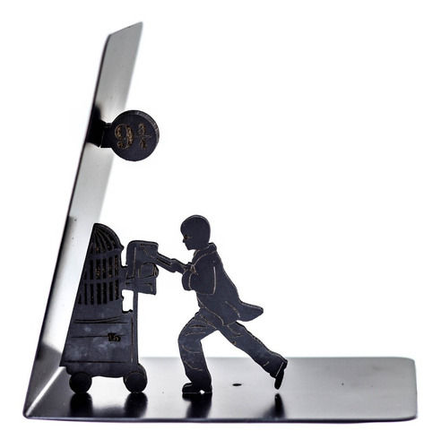 Imagen 2 de 4 de Sujetalibros | Harry Potter Plataforma 9 3/4 Book End Metal