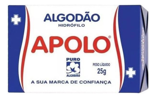 Algodão Hidrófilo Apolo 25g Embalagem Com 20 Caixas De 25gr