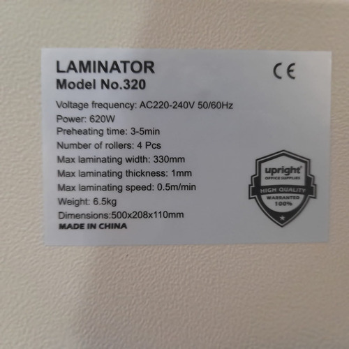 Imagen 9 de 9 de Plastificadora Laminadora Profesional Ml320 De Papel