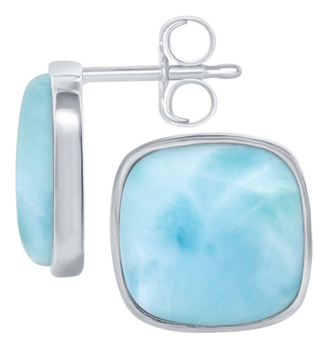 Beaux Bijoux Pendientes De Larimar Azul De Plata De Ley Par.