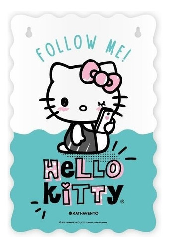 Placa Decorativa Hello Kitty Mdf Enfreite De Parede E Porta