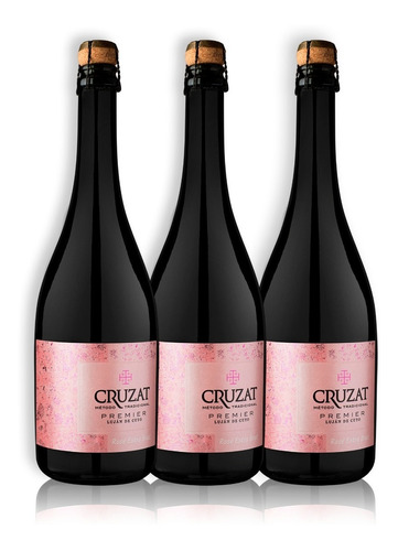 Cruzat Premier Champagne Rosé Extra Brut Kit X3u 750ml