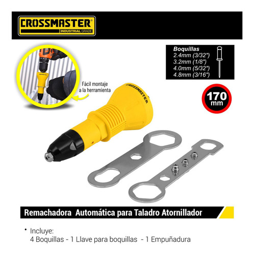 Remachadora Para Taladro Crossmaster 9971050 170 Mm