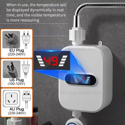 Calentador De Agua Instantáneo Eléctrico Con Ajuste Táctil