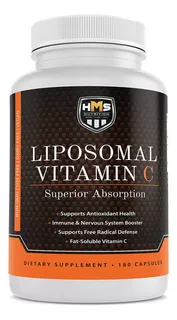 Vitamina C Liposomal 180 Cápsulas 1600 Mg Ácido Ascórbico