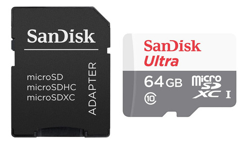 Tarjeta De Memoria Micro Sd Sandisk Ultra 64gb Adaptador Sd