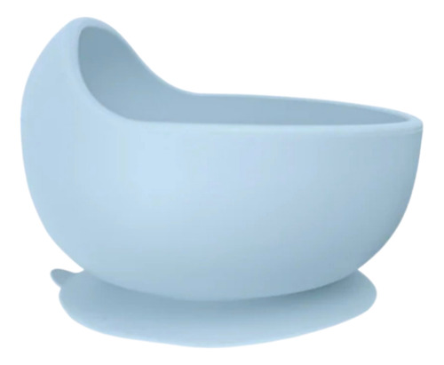 Bowl Con Sopapa Silicona Bebé Infantil Antideslizante Chufi Celeste