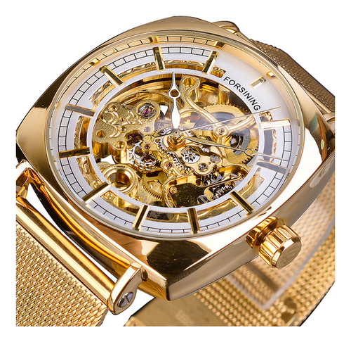 Reloj Automático Para Hombre Con Correa De Acero Skeleton Sl