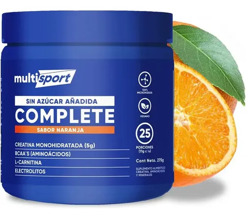 Creatina Multi Sport Complete 25 Serv Bcaa L Carnitina Naranja
