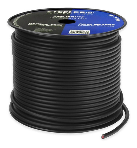 Imagen 2 de 3 de Carrete De Cable Xlr 100m Balanceado Profesional Steelpro