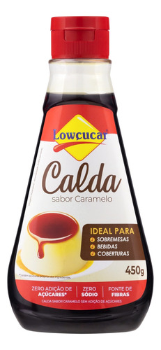 Calda Lowçucar caramelo sem glúten 450 g