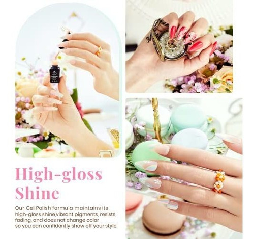 Kit De Esmalte De Uñas Con Base De Gel Y Capa Superior