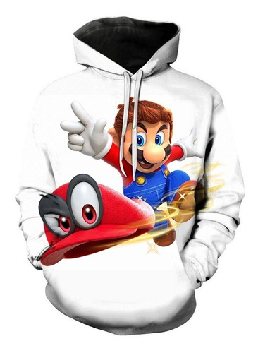 Sudadera Casual Con Bonito Estampado Super Mario Fashion