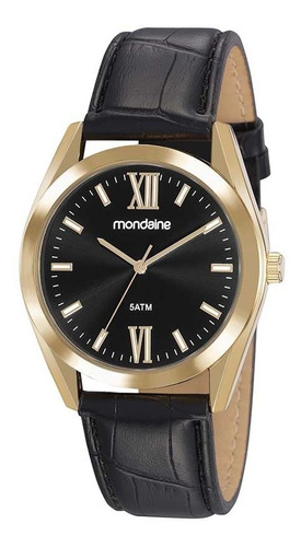 Relogio Mondaine Masculino 83473gpmvdh2 Dourado Couro    