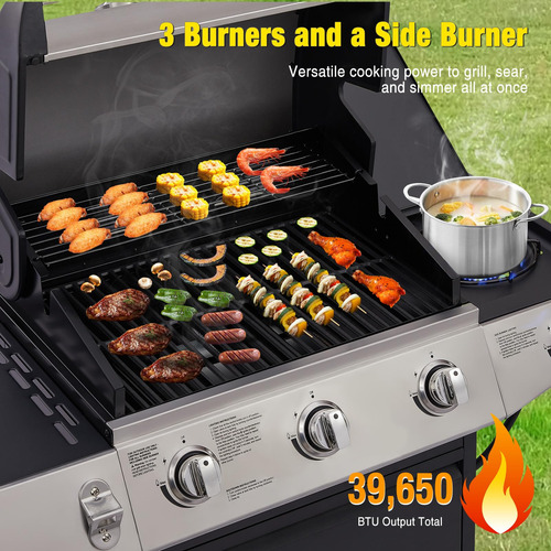Sponsored Ad Unovivy 3-burner Propane Gas Grill With Side