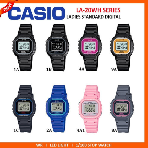 Reloj Casio La-20wh-8a Original Local Barrio Belgrano Color De La Malla Gris Color Del Bisel Gris Color Del Fondo Gris