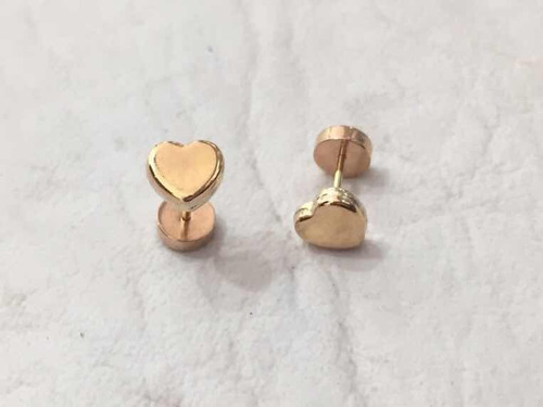 Aro Abridor Corazón Bebe Perno En Oro 18 K