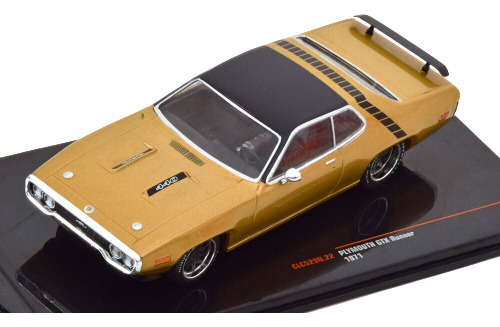 Plymouth Gtx Runner 1971 Diecast A Escala 1:43 Ixo Marrón