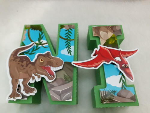 Letras 3d Dinosaurios Mesa Dulce Candybar Decoracion X 7