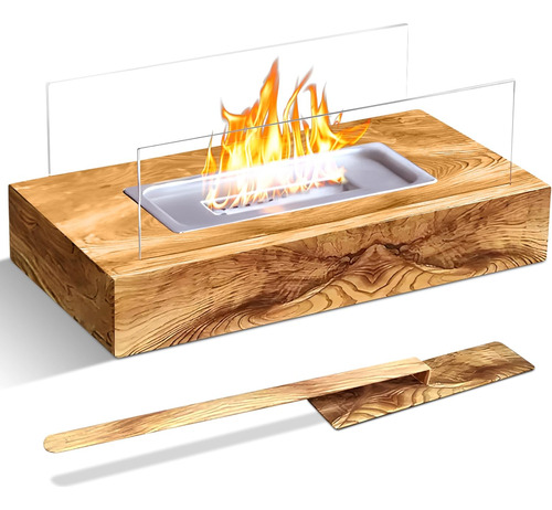 Fogata De Mesa Rectangular Grande De Madera, Hoguera Portáti