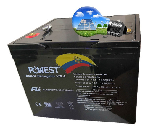 Bateria Sellada Powest 12v 80ah Ups Inversor Panel Solar