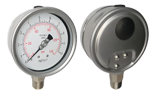 Manômetro Dfx 100mmx 1/2 Npt 0-150psi/bar