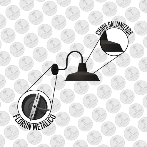 Imagen 4 de 10 de Pack X2 Lampara Aplique Pared Vintage Galponero Bajo Consumo