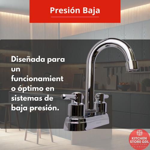Llave Mezcladora Para Lavabo Kitchenstoregdl 4007 Incluye Mangueras De Aluminio. Grifo Cromado De Baño Con Mangueras De 40 Cm.