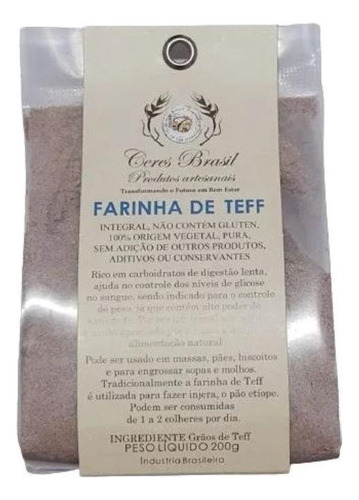 Kit 2x: Farinha De Teff Sem Glúten Ceres 200g