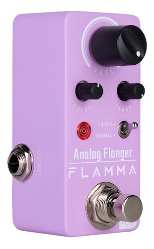 Pedal Mini Analog Flanger Para Guitarra Flamma Fc15 Color Lila